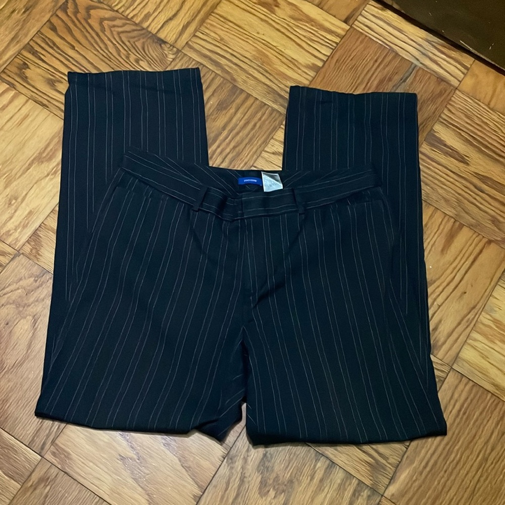 Women’s Dockets Size 16M Metro Pant Pin stripe dark Gray